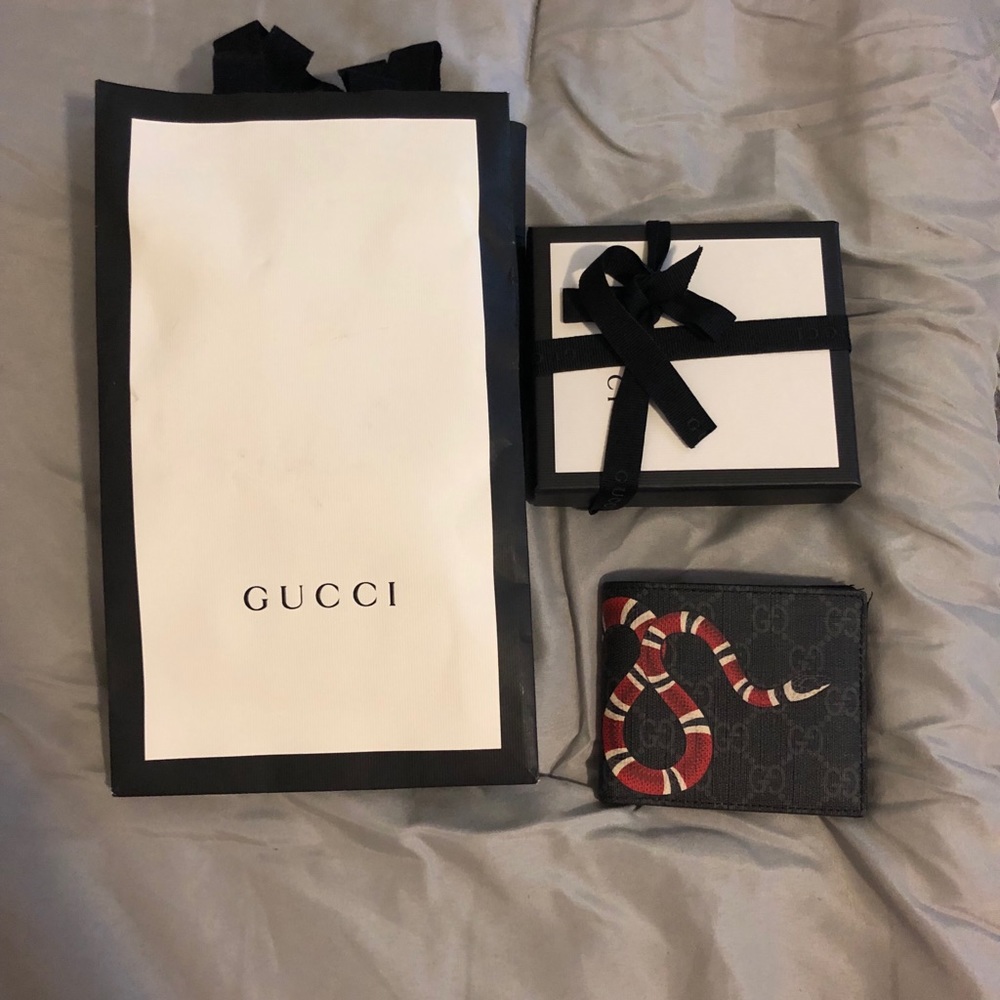 Gucci black leather snake